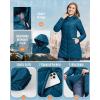 imageOutdoor Ventures Womens Long Hooded Lightweight Puffer Coat Quilted Insulated Winter JacketModern Blue