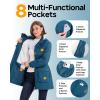 imageOutdoor Ventures Womens Waterproof Fleece Lined Winter Coat Parka Removable Hood Warm Long Insulated Thicken Puffer JacketModern Blue