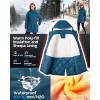 imageOutdoor Ventures Womens Waterproof Fleece Lined Winter Coat Parka Removable Hood Warm Long Insulated Thicken Puffer JacketModern Blue