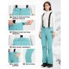 imageOutdoor Ventures Womens Ski Snow Bib Pants Warm Insulated Waterproof Snowboard Softshell Pants with Detachable BibBlue