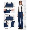 imageOutdoor Ventures Womens Ski Snow Bib Pants Warm Insulated Waterproof Snowboard Softshell Pants with Detachable BibNavy Blue