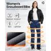 imageOutdoor Ventures Womens Ski Snow Bib Pants Warm Insulated Waterproof Snowboard Softshell Pants with Detachable BibNavy Blue