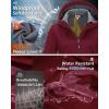 imageOutdoor Ventures Womens Softshell Jacket Waterproof Warm Fleece Lined Lightweight Windproof Hooded Insulated WindbreakerWine Red