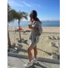 imageAiloqing 2 Piece Outfits for Women Summer Oversized V Neck T Shirt Biker Short Sets Hot Shot Reversible SetLightgrey