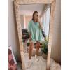 imageAiloqing 2 Piece Outfits for Women Summer Oversized V Neck T Shirt Biker Short Sets Hot Shot Reversible SetLightteal