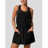 imageAiloqing Mini Athletic Dress for Women Summer 2 Piece Set Sleeveless Active Dress with Builtin ShortsBlack