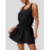 imageAiloqing Mini Athletic Dress for Women Summer 2 Piece Set Sleeveless Active Dress with Builtin ShortsBlack
