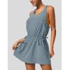 imageAiloqing Mini Athletic Dress for Women Summer 2 Piece Set Sleeveless Active Dress with Builtin ShortsBluegrey
