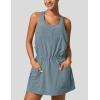 imageAiloqing Mini Athletic Dress for Women Summer 2 Piece Set Sleeveless Active Dress with Builtin ShortsBluegrey