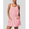 imageAiloqing Mini Athletic Dress for Women Summer 2 Piece Set Sleeveless Active Dress with Builtin ShortsPink