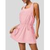 imageAiloqing Mini Athletic Dress for Women Summer 2 Piece Set Sleeveless Active Dress with Builtin ShortsPink