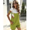 imageAiloqing Womens Cotton Linen Short Overalls Casual Summer Bib Shortalls Rompers with PocketsAvocado