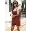 imageAiloqing Womens Cotton Linen Short Overalls Casual Summer Bib Shortalls Rompers with PocketsRed