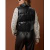 imageAiloqing Womens Faux Leather Puffer Vest Zip Up Sleeveless Winter Cropped Jacket2blackcropped