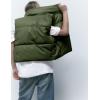 imageAiloqing Womens Faux Leather Puffer Vest Zip Up Sleeveless Winter Cropped JacketArmygreen