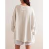 imageAiloqing Womens Loose Casual Sweatshirts VNeck Long Sleeve Pullover Top Fall Winter OutfitsBeige