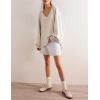 imageAiloqing Womens Loose Casual Sweatshirts VNeck Long Sleeve Pullover Top Fall Winter OutfitsBeige