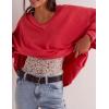 imageAiloqing Womens Loose Casual Sweatshirts VNeck Long Sleeve Pullover Top Fall Winter OutfitsRed