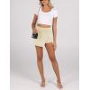 imageAiloqing Womens Mini Skirt Stretchy MidWaist Side Slit Fitted Bodycon Short Skirt with Shorts UnderneathBeige