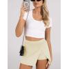 imageAiloqing Womens Mini Skirt Stretchy MidWaist Side Slit Fitted Bodycon Short Skirt with Shorts UnderneathBeige