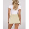 imageAiloqing Womens Mini Skirt Stretchy MidWaist Side Slit Fitted Bodycon Short Skirt with Shorts UnderneathBeige