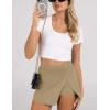 imageAiloqing Womens Mini Skirt Stretchy MidWaist Side Slit Fitted Bodycon Short Skirt with Shorts UnderneathDarkkhaki