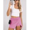 imageAiloqing Womens Mini Skirt Stretchy MidWaist Side Slit Fitted Bodycon Short Skirt with Shorts UnderneathPink