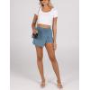 imageAiloqing Womens Mini Skirt Stretchy MidWaist Side Slit Fitted Bodycon Short Skirt with Shorts UnderneathWashed Blue