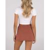 imageAiloqing Womens Mini Skirt Stretchy MidWaist Side Slit Fitted Bodycon Short Skirt with Shorts UnderneathWashed Rust