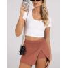 imageAiloqing Womens Mini Skirt Stretchy MidWaist Side Slit Fitted Bodycon Short Skirt with Shorts UnderneathWashed Rust
