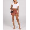 imageAiloqing Womens Mini Skirt Stretchy MidWaist Side Slit Fitted Bodycon Short Skirt with Shorts UnderneathWashed Rust