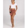 imageAiloqing Womens Mini Skirt Stretchy MidWaist Side Slit Fitted Bodycon Short Skirt with Shorts UnderneathWashed Rust