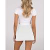 imageAiloqing Womens Mini Skirt Stretchy MidWaist Side Slit Fitted Bodycon Short Skirt with Shorts UnderneathWhite