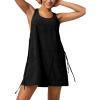 imageAiloqing Mini Athletic Dress for Women Summer 2 Piece Set Sleeveless Active Dress with Builtin ShortsBlack