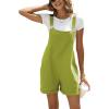imageAiloqing Womens Cotton Linen Short Overalls Casual Summer Bib Shortalls Rompers with PocketsAvocado