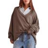 imageAiloqing Womens Loose Casual Sweatshirts VNeck Long Sleeve Pullover Top Fall Winter OutfitsBrown