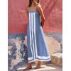 imageAiloqing 2025 Women Bohemian Floral Dress Summer Casual Color Block Maxi Beach Overall Dress CoverupsBlue