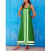 imageAiloqing 2025 Women Bohemian Floral Dress Summer Casual Color Block Maxi Beach Overall Dress CoverupsGreen