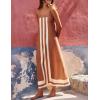 imageAiloqing 2025 Women Bohemian Floral Dress Summer Casual Color Block Maxi Beach Overall Dress CoverupsKhaki