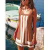 imageAiloqing 2025 Women Boho Floral Mini Dress Summer Casual Color Block Beach Overall Striped Dress CoverupsKhaki
