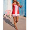 imageAiloqing 2025 Women Boho Floral Mini Dress Summer Casual Color Block Beach Overall Striped Dress CoverupsRed