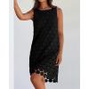 imageAiloqing Women Hollow Out Circle Embroidered Sundress Summer Casual Sleeveless Tank Dress for Vacation Beach Party CocktailBlack