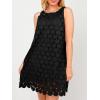 imageAiloqing Women Hollow Out Circle Embroidered Sundress Summer Casual Sleeveless Tank Dress for Vacation Beach Party CocktailBlack