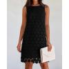 imageAiloqing Women Hollow Out Circle Embroidered Sundress Summer Casual Sleeveless Tank Dress for Vacation Beach Party CocktailBlack