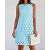 imageAiloqing Women Hollow Out Circle Embroidered Sundress Summer Casual Sleeveless Tank Dress for Vacation Beach Party CocktailBlue