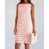 imageAiloqing Women Hollow Out Circle Embroidered Sundress Summer Casual Sleeveless Tank Dress for Vacation Beach Party CocktailPink
