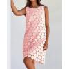 imageAiloqing Women Hollow Out Circle Embroidered Sundress Summer Casual Sleeveless Tank Dress for Vacation Beach Party CocktailPink