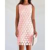 imageAiloqing Women Hollow Out Circle Embroidered Sundress Summer Casual Sleeveless Tank Dress for Vacation Beach Party CocktailPink