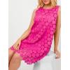 imageAiloqing Women Hollow Out Circle Embroidered Sundress Summer Casual Sleeveless Tank Dress for Vacation Beach Party CocktailRose