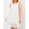 imageAiloqing Women Hollow Out Circle Embroidered Sundress Summer Casual Sleeveless Tank Dress for Vacation Beach Party CocktailWhite